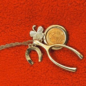 Lucky Irish silvertone necklace.